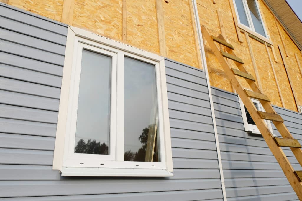 House with vinyl siding construction